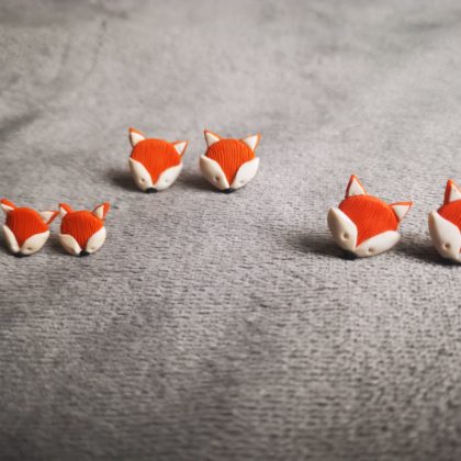 Cute foxes stud earrings set of 3