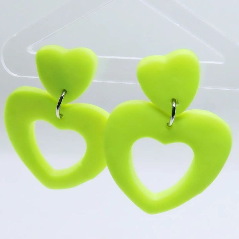UV Yellow hearts earrings