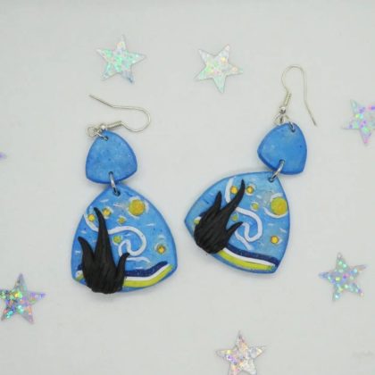 Vincent Van Gogh - The Starry Night earrings inspirated